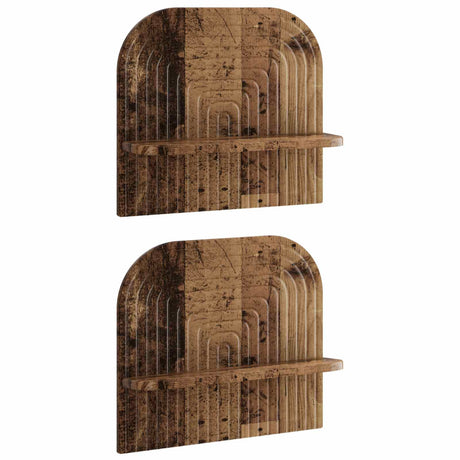 Vidaxl wandplank 2 st oud hout 41 x 13,5 x 37,5 cm bewerkt hout