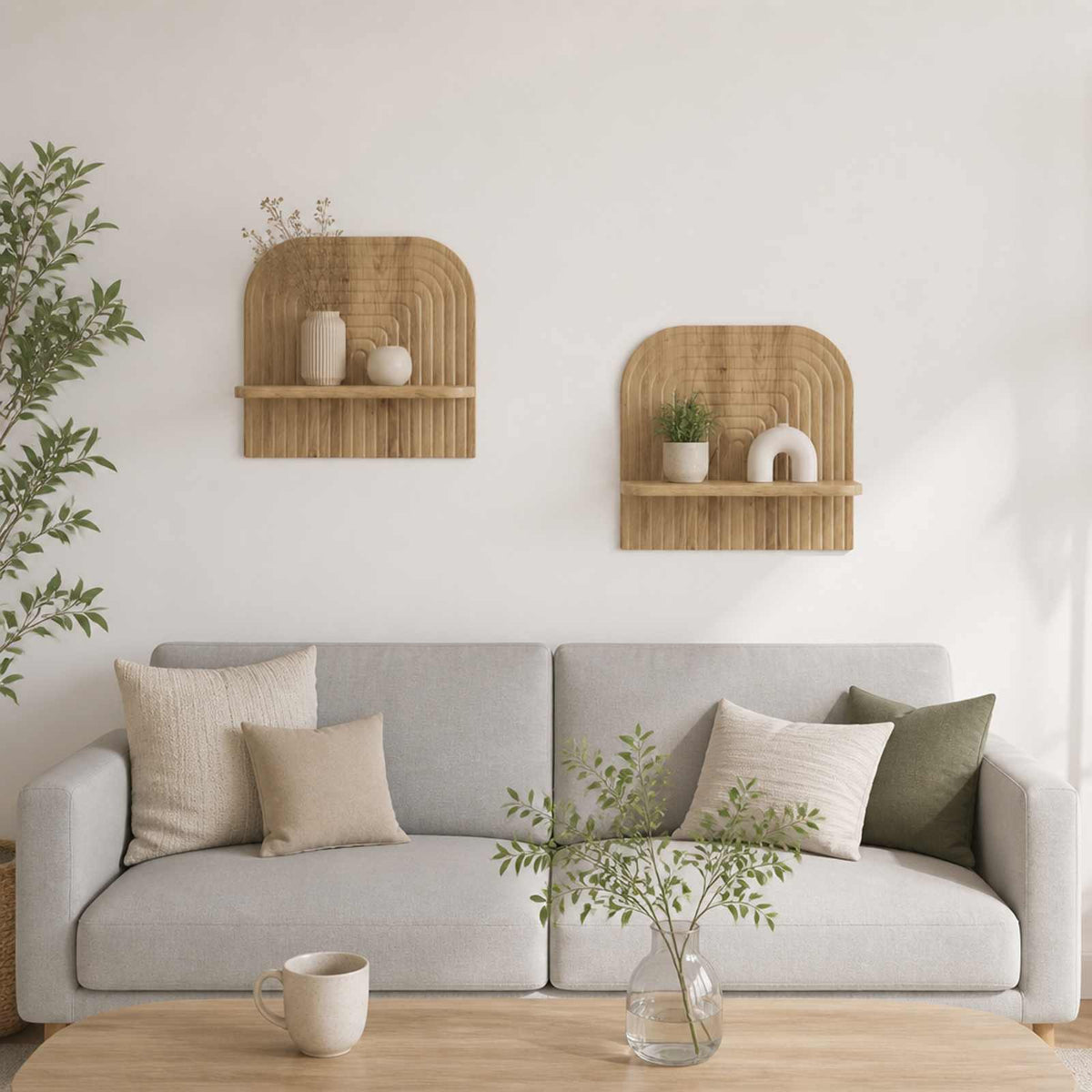 Vidaxl wandplank 2 st artisan eiken 41 x 13,5 x 37,5 cm bewerkt hout
