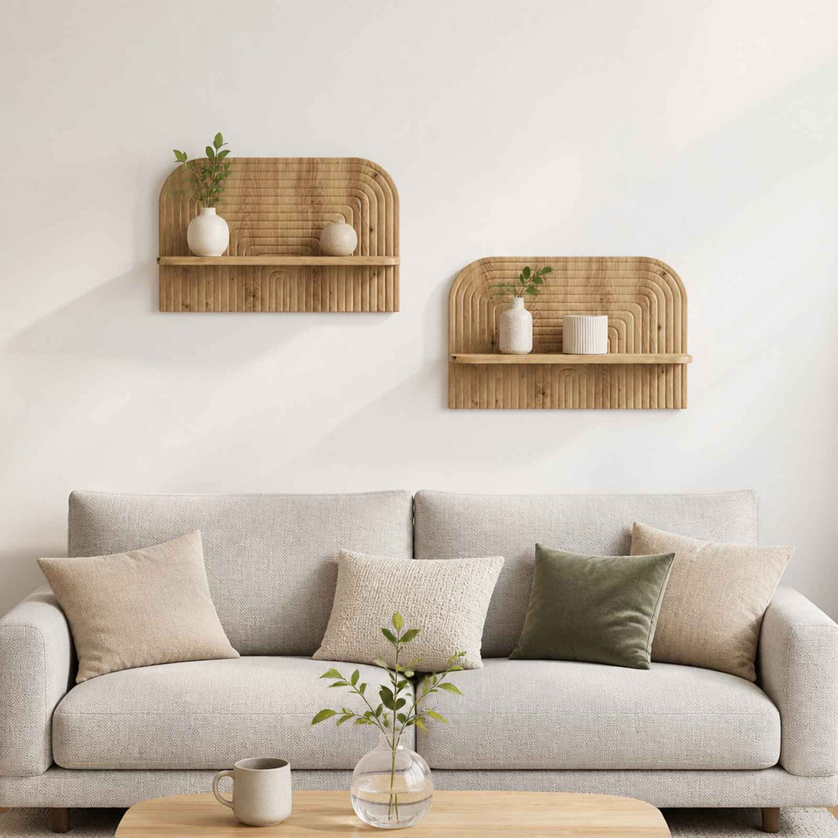 Vidaxl wandplank 2 st artisan eiken 60 x 13,5 x 37,5 cm bewerkt hout