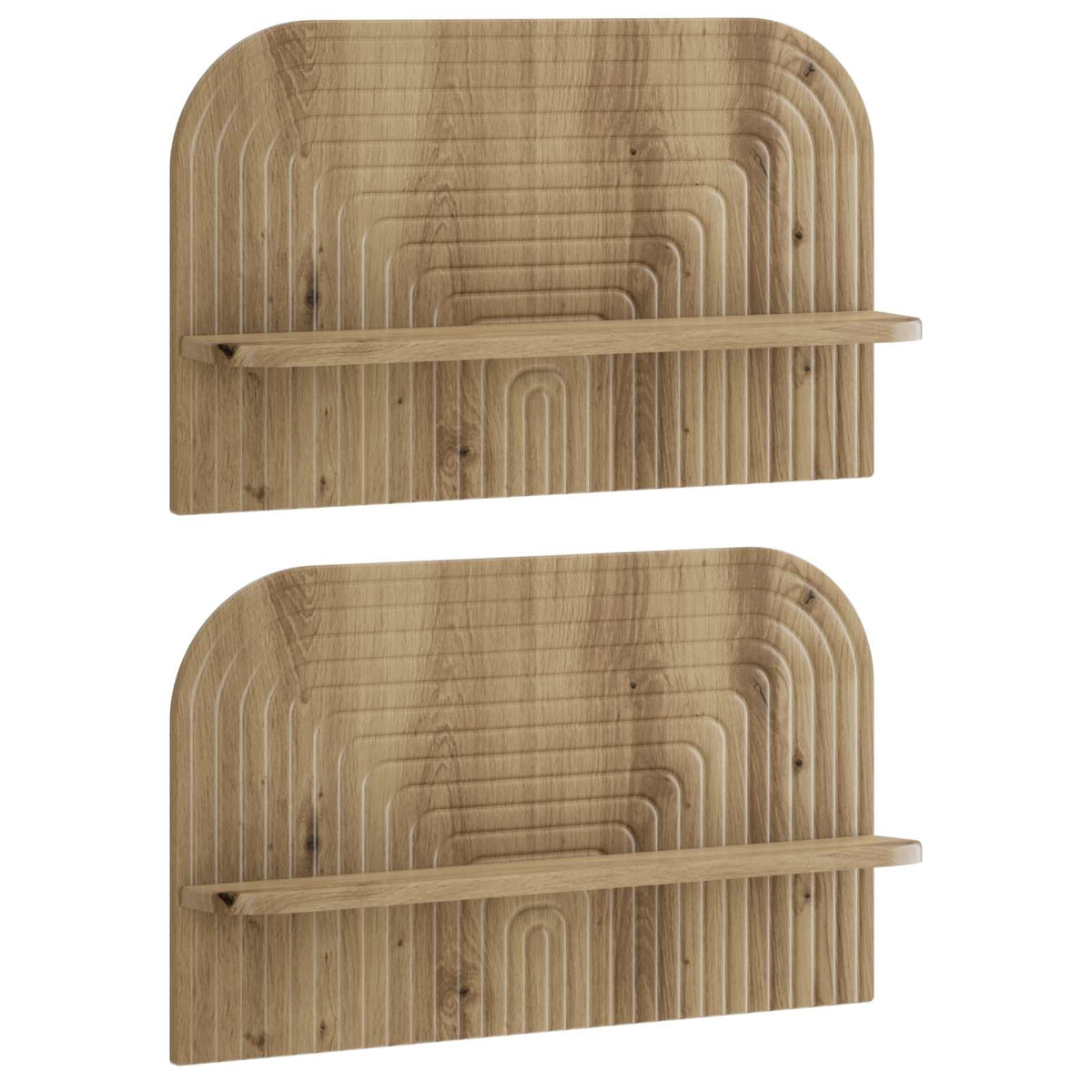 Vidaxl wandplank 2 st artisan eiken 60 x 13,5 x 37,5 cm bewerkt hout