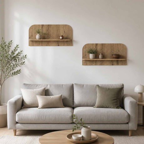 Vidaxl wandplank 2 st artisanaal eiken 80.5 x 13.5 x 37.5 cm