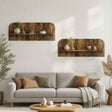 Vidaxl wandplank 2 st gerookt eiken 102 x 13,5 x 37,5 cm bewerkt hout