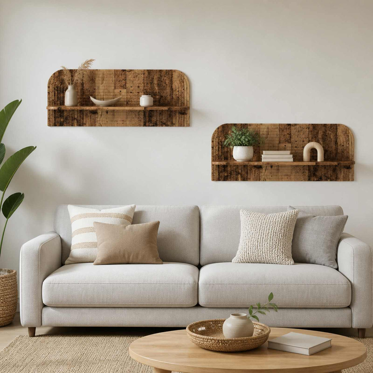 Vidaxl wandplank 2 st oud hout 102 x 13,5 x 37,5 cm bewerkt hout