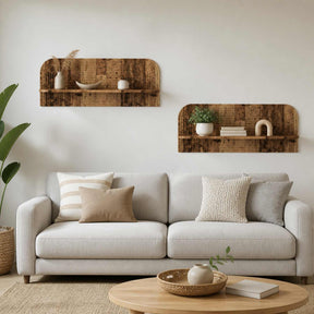 Vidaxl wandplank 2 st oud hout 102 x 13,5 x 37,5 cm bewerkt hout
