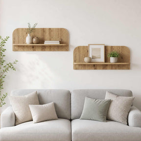Vidaxl wandplank 2 st artisanaal eiken 102 x 13,5 x 37,5 cm