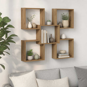 Vidaxl wandplank artisanaal eiken 99,5 x 17 x 91 cm bewerkt hout