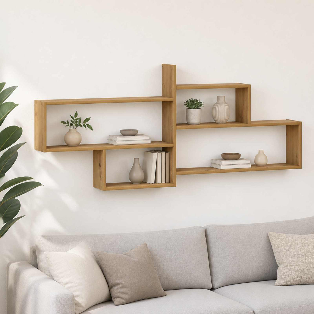 Vidaxl wandplank artisan eiken 168,5 x 17 x 68 cm bewerkt hout