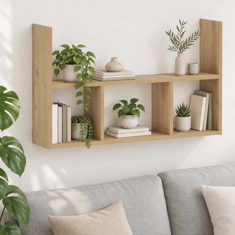 Vidaxl wandplank artisanaal eiken 78,5 x 17 x 45 cm bewerkt hout