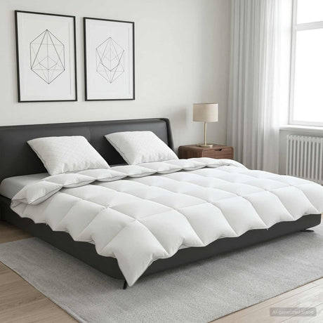 Vidaxl 90% ganzen dons dekbedset fulda 3 st 200 x 220 cm 210 gsm wit