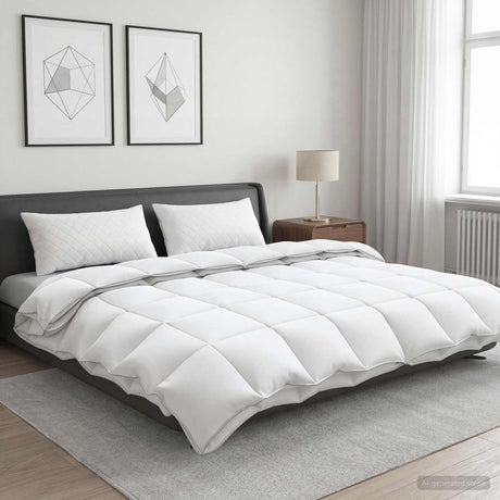 Vidaxl 90% ganzen dons dekbedset fulda 3 st 200 x 240 cm 310 gsm wit