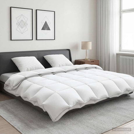 Vidaxl 90% ganzen dons dekbedset fulda 3 st 200 x 220 cm 310 gsm wit