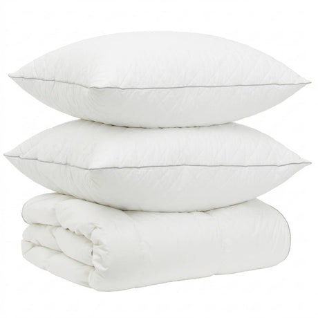 Vidaxl 90% ganzen dons dekbedset fulda 3 st 240 x 260 cm 310 gsm wit