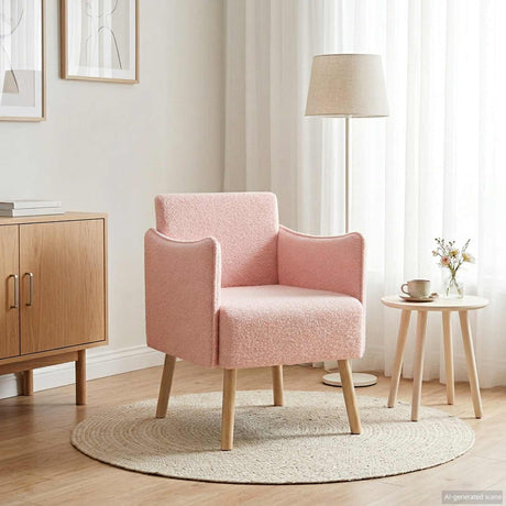 Vidaxl accentstoel roze bouclé