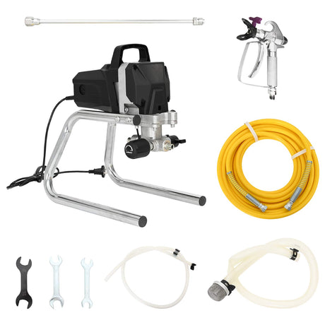 Vidaxl airless verfspuit 10 m spuitslang 220v 2l min 227 bar zwart