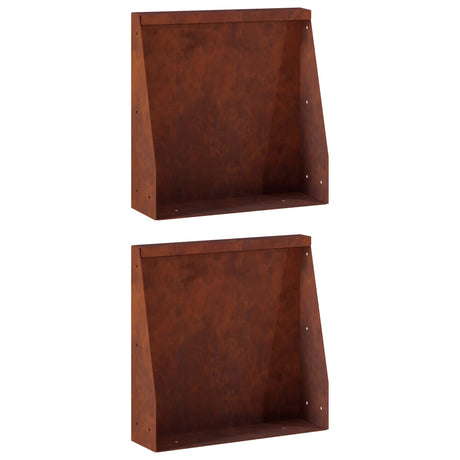 Vidaxl keerwand 2 st 40 x 12 x 30 cm weervast staal roestkleurig