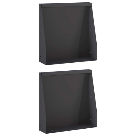 Vidaxl keerwand 2 st 40 x 12 x 40 cm staal zwart