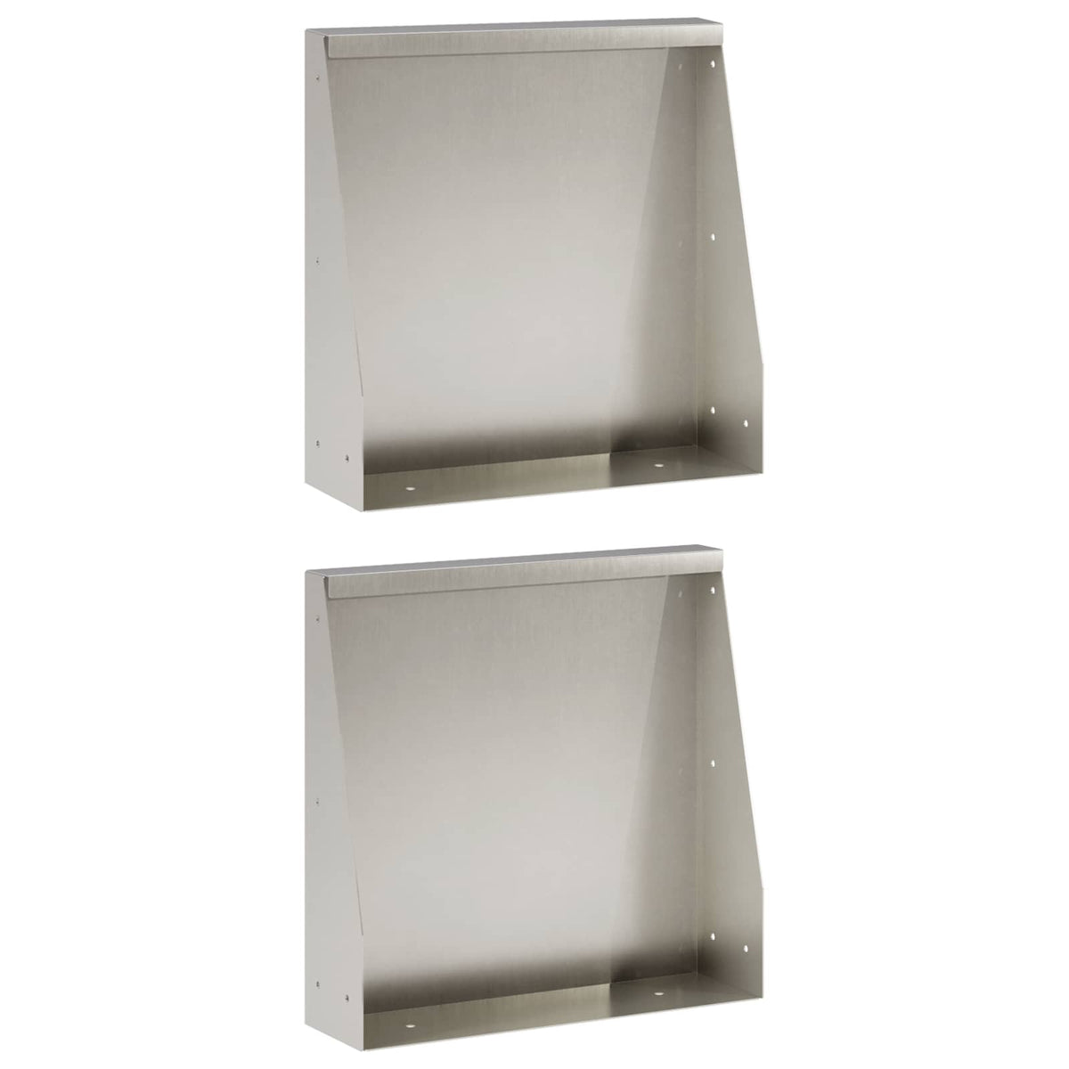 Vidaxl keerwand 2 st 40 x 12 x 40 cm roestvrij staal zilver