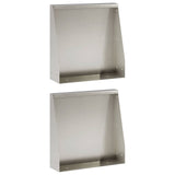 Vidaxl keerwand 2 st 40 x 12 x 40 cm roestvrij staal zilver