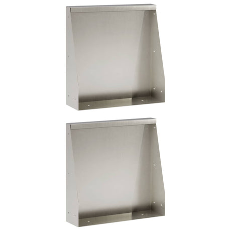 Vidaxl keerwand 2 st 40 x 12 x 40 cm roestvrij staal zilver