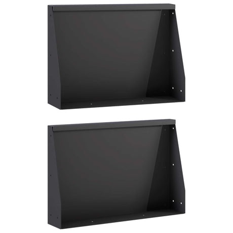 Vidaxl keerwand 2 st 60 x 12 x 40 cm staal zwart
