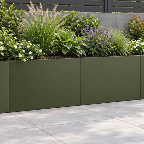 Vidaxl keerwand 2 st 60 x 12 x 30 cm staal olijfgroen