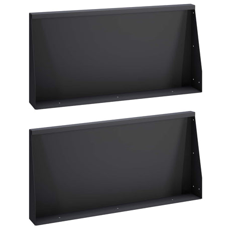 Vidaxl keerwand 2 st 80 x 12 x 30 cm staal zwart