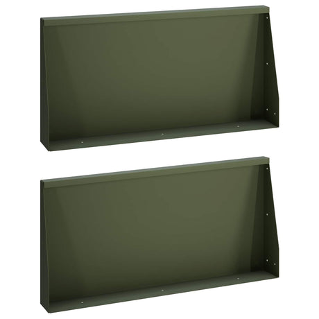 Vidaxl keerwand 2 st 80 x 12 x 30 cm staal olijfgroen