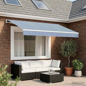 Vidaxl vervangingsdoek voor zonnescherm blauw en wit 350 x 250 cm