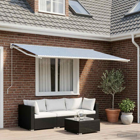 Vidaxl vervangingsdoek voor zonnescherm blauw en wit 400 × 350 cm