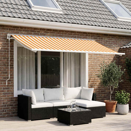 Vidaxl vervangingsdoek voor zonnescherm geel en wit 500 × 350 cm