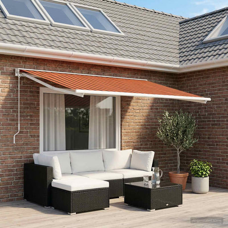 Vidaxl vervangingsdoek voor zonnescherm oranje en bruin 250 x 200 cm