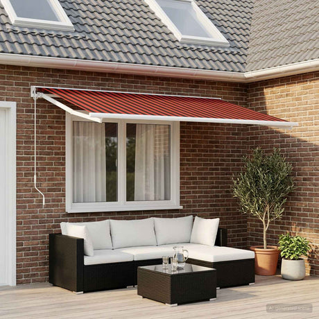 Vidaxl vervangingsdoek voor zonnescherm oranje en bruin 500 × 350 cm