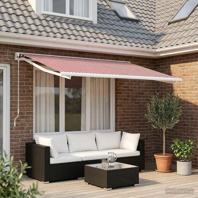 Vidaxl vervangingsdoek voor zonnescherm rood en wit 300 x 250 cm