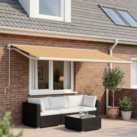 Vidaxl vervangingsdoek voor zonnescherm oranje en zwart 400 × 300 cm