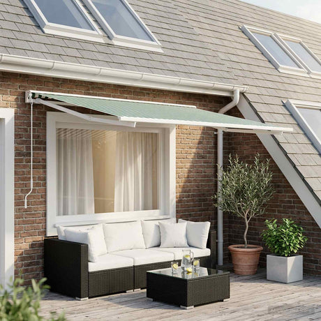 Vidaxl vervangingsdoek voor zonnescherm groen en wit 500 × 300 cm