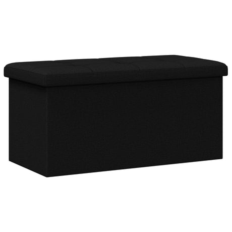 Vidaxl vouwbare opbergbank zwart 180 kg 80 l 77 x 38 x 38 cm linnen