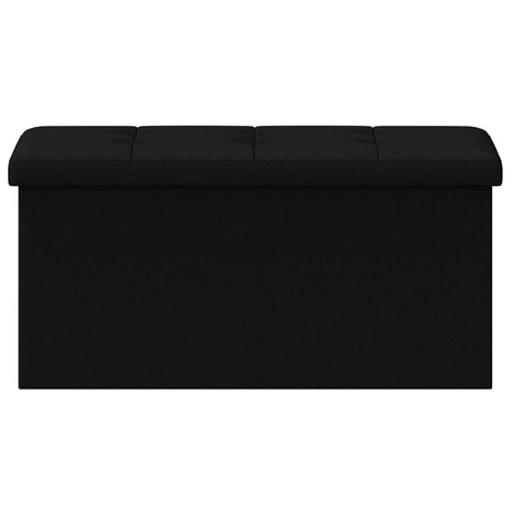 Vidaxl vouwbare opbergbank zwart 180 kg 80 l 77 x 38 x 38 cm linnen