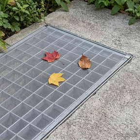 Vidaxl lichtschachtdeksel met clips 5 st 70 x 130 cm glasvezel grijs