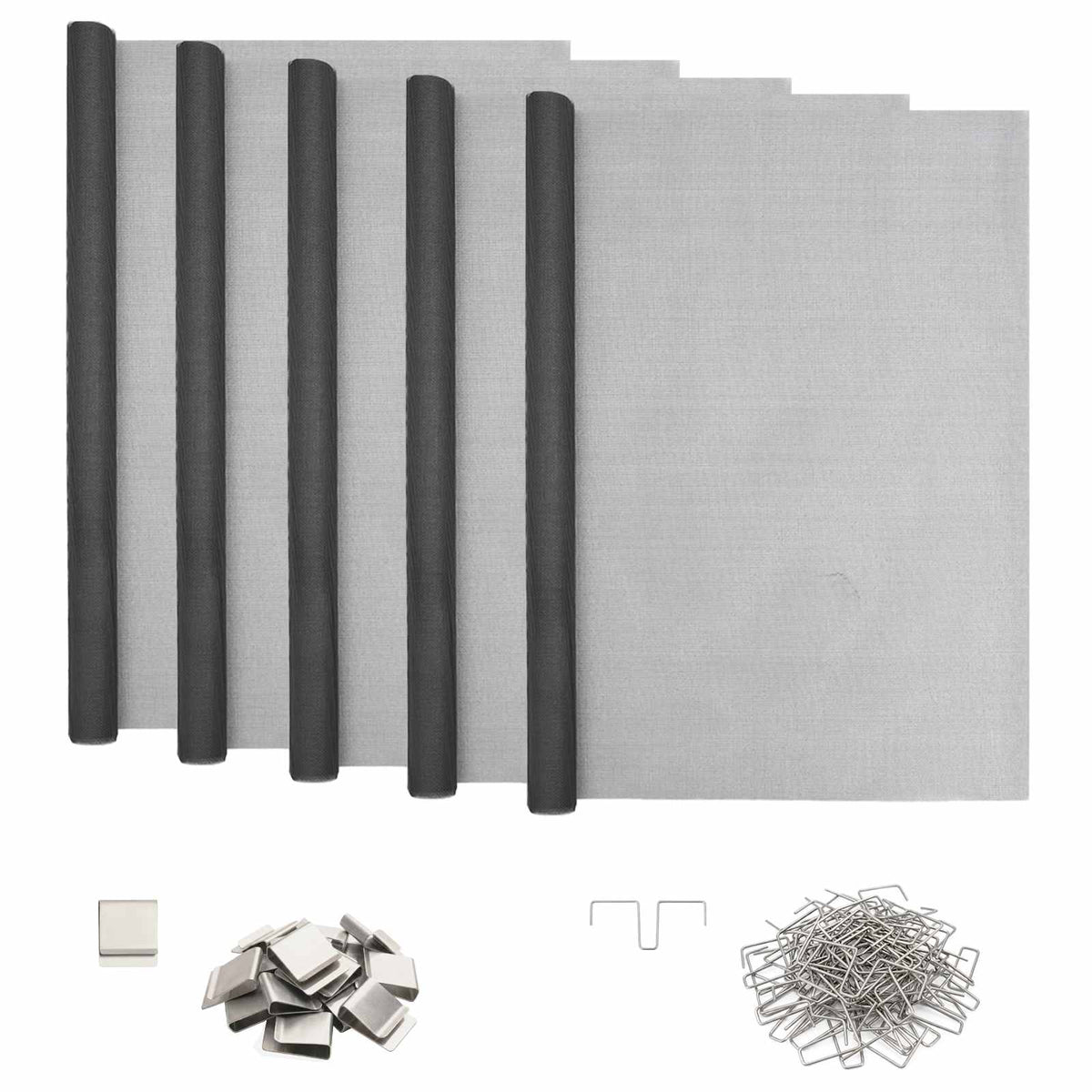 Vidaxl lichtschachtdeksel met clips 5 st 70 x 190 cm glasvezel grijs