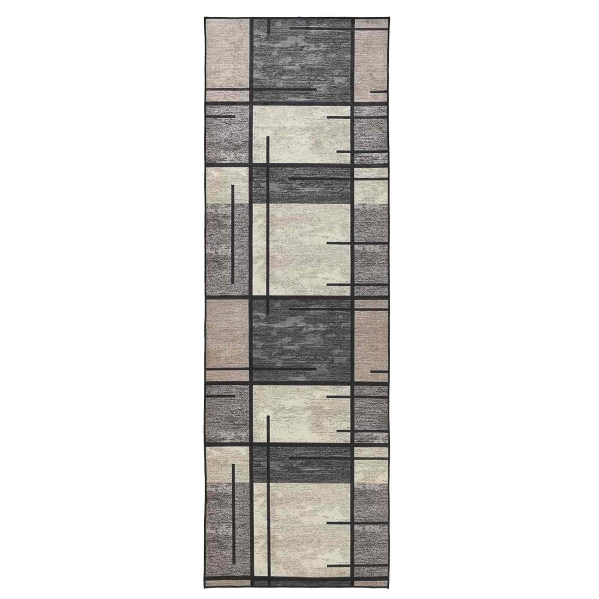 Vidaxl vloerkleedloper lesaka bruin 80 x 250 cm diamantvelours