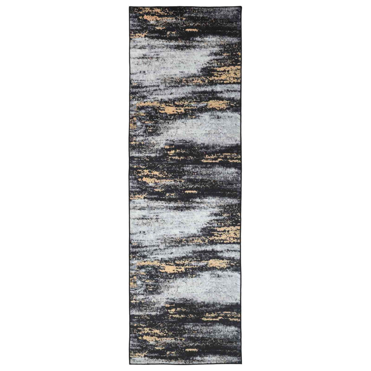 Vidaxl vloerkleedloper lesaka zwart en goud 80 x 450 cm diamantvelours