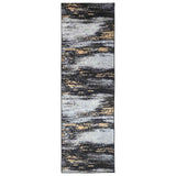 Vidaxl vloerkleedloper lesaka zwart en goud 100 x 350 cm