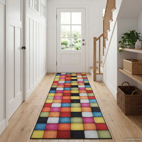 Vidaxl vloerkleedloper lesaka kleurrijk 50 x 100 cm diamantvelours