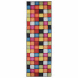 Vidaxl vloerkleedloper lesaka kleurrijk 100 x 450 cm diamantvelours