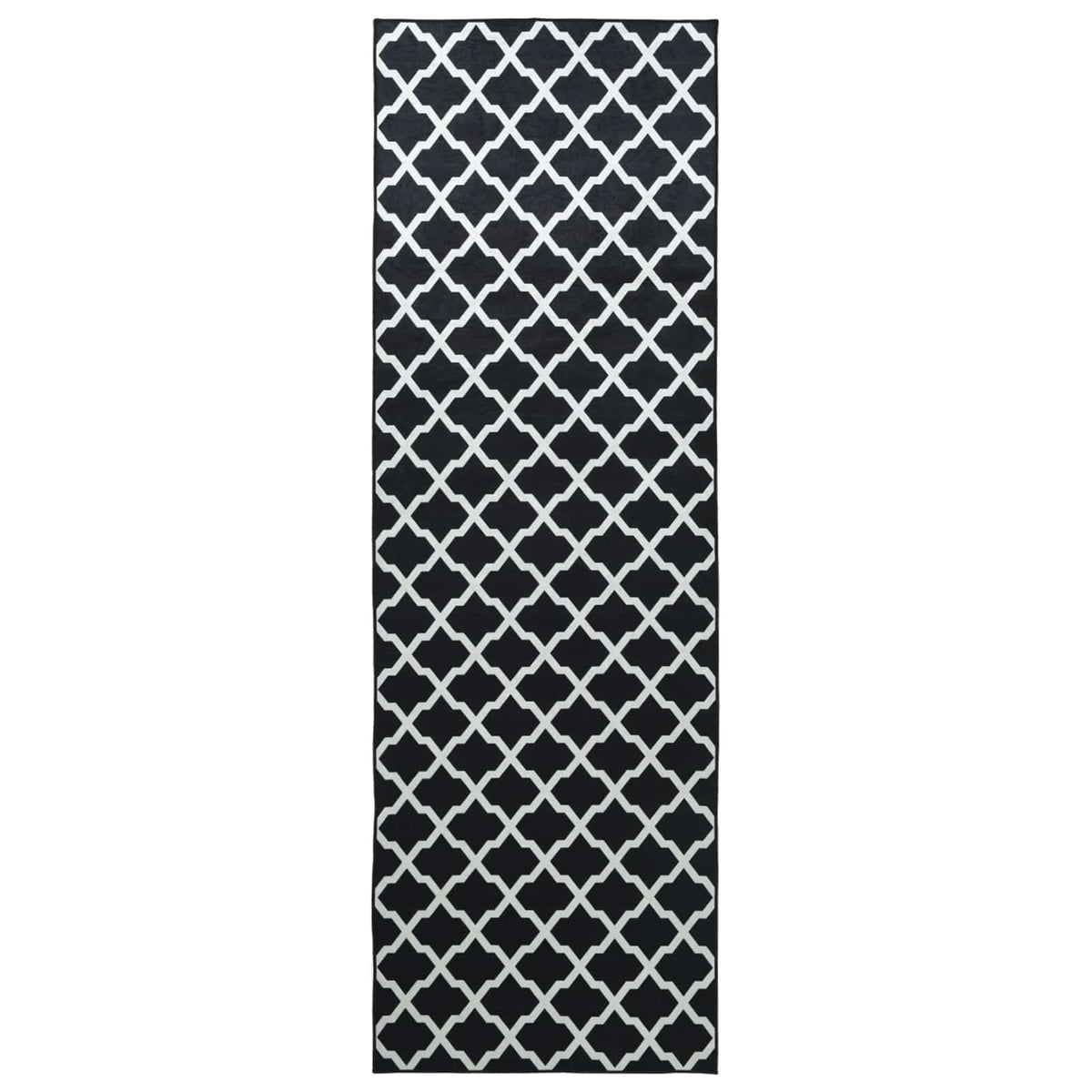 Vidaxl vloerkleedloper lesaka zwart en wit 50 x 300 cm diamantvelours
