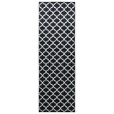 Vidaxl vloerkleedloper lesaka zwart en wit 80 x 150 cm diamantvelours
