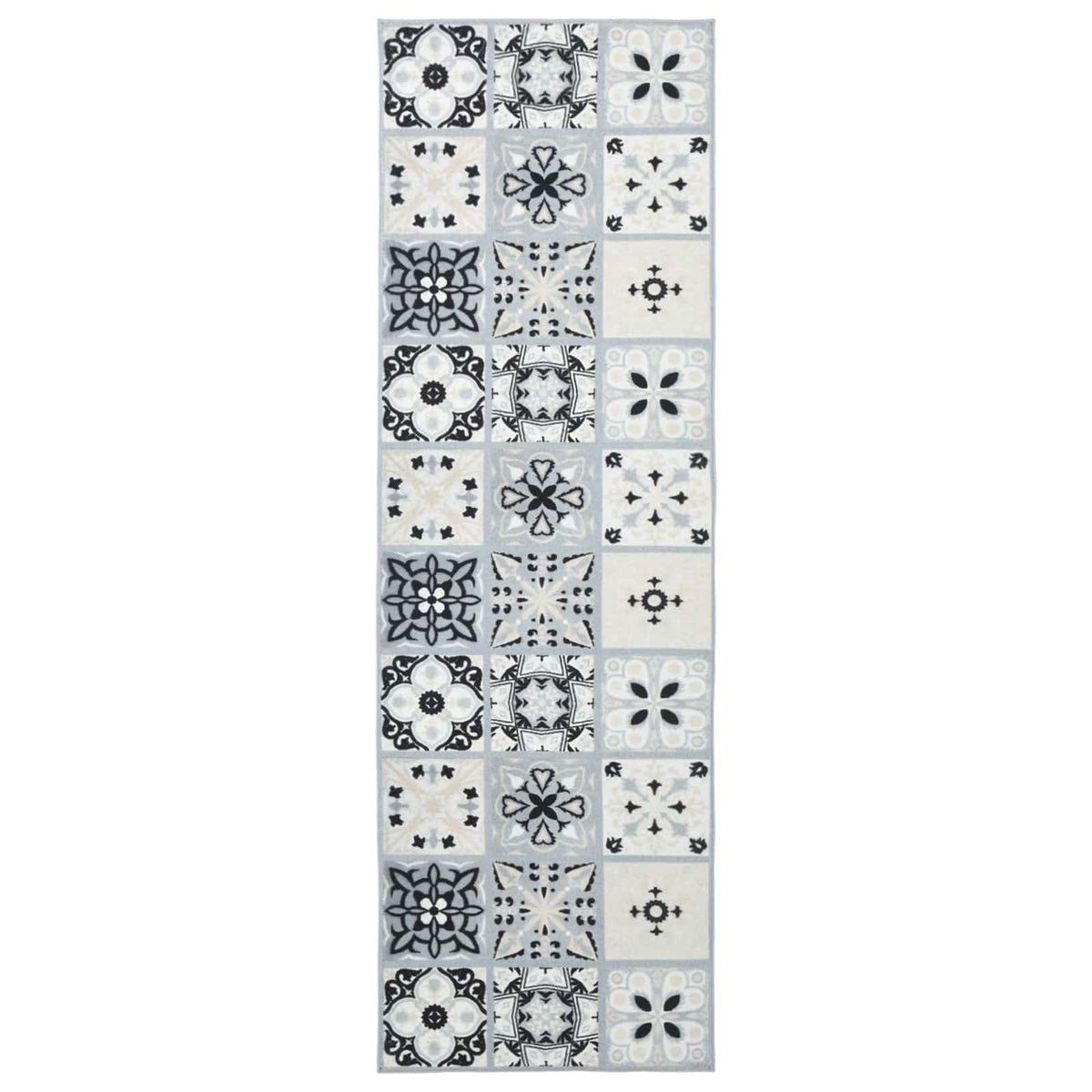 Vidaxl vloerkleedloper oriz 1150 gsm grijs en zwart 100% polyestervilt