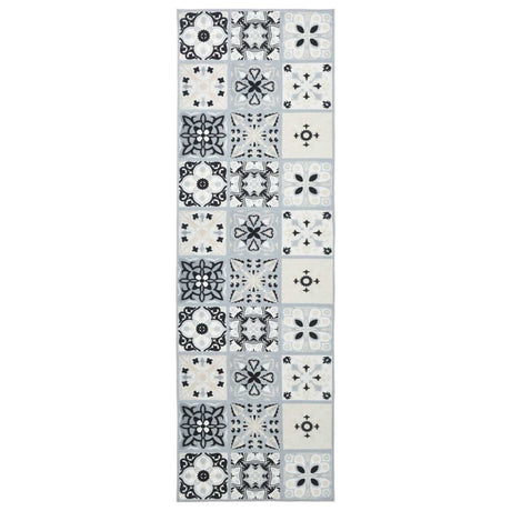 Vidaxl vloerkleedloper oriz 1150 gsm grijs en zwart 100% polyestervilt