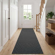 Vidaxl vloerkleedloper oriz 1150 gsm zwart gaaspatroon