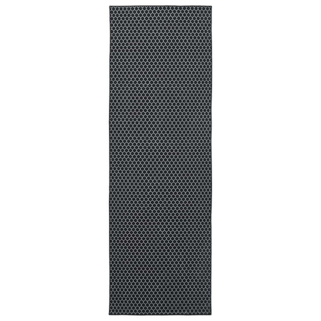 Vidaxl vloerkleedloper oriz 1150 gsm zwart gaaspatroon